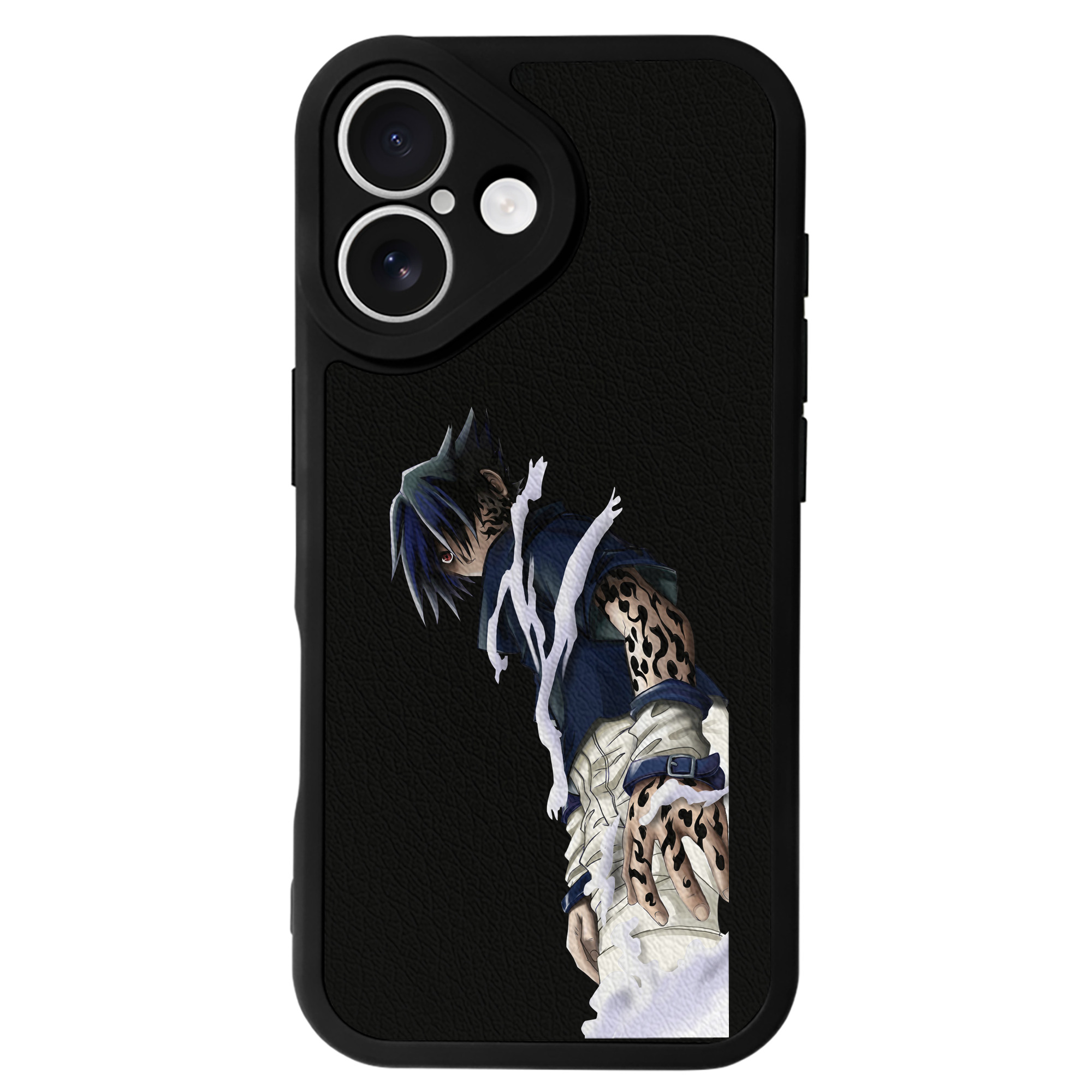 （画像用） NARUTO -ナルト- うちは サスケ Uchiha Sasuke 【iPhone 16シリーズ対応】シリコンスマホケース（レザー調） 材質：シリコン